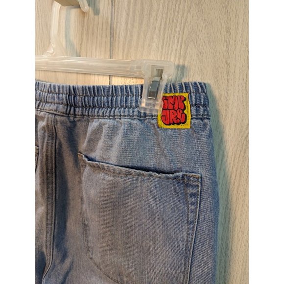 Empyre Women's Denim Jeans Light Wash Draw String Elastic Waist Size Medium - Picture 8 of 13